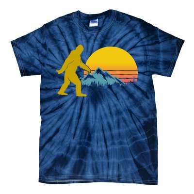 Retro Sasquatch Mountain Sunset Tie-Dye T-Shirt