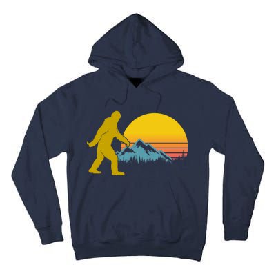 Retro Sasquatch Mountain Sunset Tall Hoodie