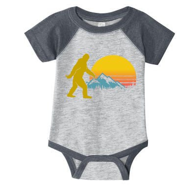 Retro Sasquatch Mountain Sunset Infant Baby Jersey Bodysuit