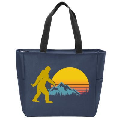 Retro Sasquatch Mountain Sunset Zip Tote Bag