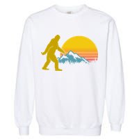 Retro Sasquatch Mountain Sunset Garment-Dyed Sweatshirt