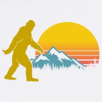 Retro Sasquatch Mountain Sunset Garment-Dyed Sweatshirt