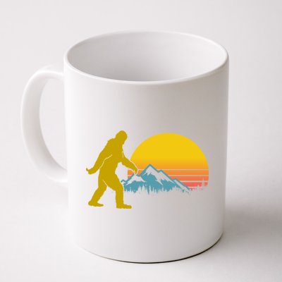 Retro Sasquatch Mountain Sunset Coffee Mug