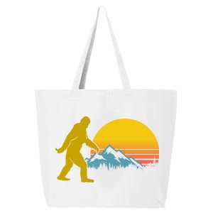 Retro Sasquatch Mountain Sunset 25L Jumbo Tote