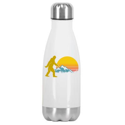 Retro Sasquatch Mountain Sunset Stainless Steel Insulated Water Bottle