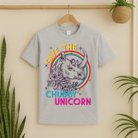 Retro Save the Chubby Unicorn Rhino T-Shirt
