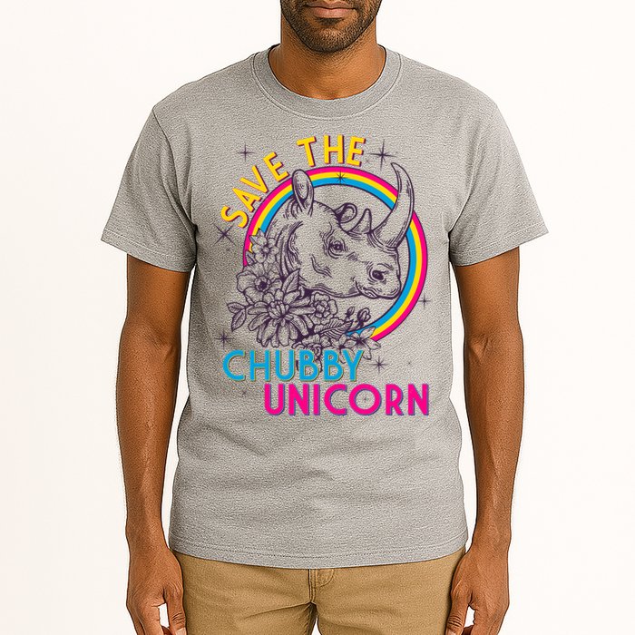 Retro Save the Chubby Unicorn Rhino Tall T-Shirt