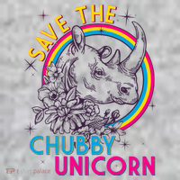 Retro Save the Chubby Unicorn Rhino Tall T-Shirt