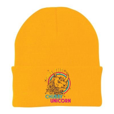 Retro Save the Chubby Unicorn Rhino Knit Cap Winter Beanie