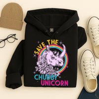 Retro Save the Chubby Unicorn Rhino Hoodie