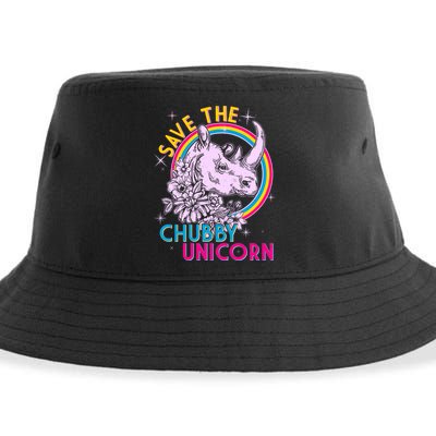 Retro Save the Chubby Unicorn Rhino Sustainable Bucket Hat