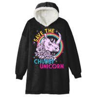 Retro Save the Chubby Unicorn Rhino Hooded Wearable Blanket