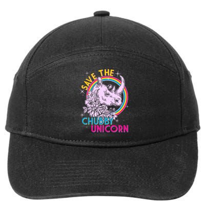 Retro Save the Chubby Unicorn Rhino 7-Panel Snapback Hat