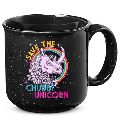 Retro Save the Chubby Unicorn Rhino 15oz Campfire Ceramic Mug