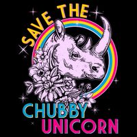 Retro Save the Chubby Unicorn Rhino Flat Bill Trucker Hat