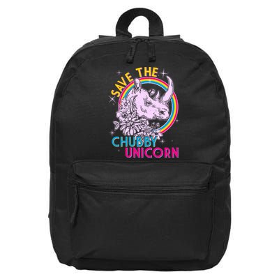 Retro Save the Chubby Unicorn Rhino 16 in Basic Backpack