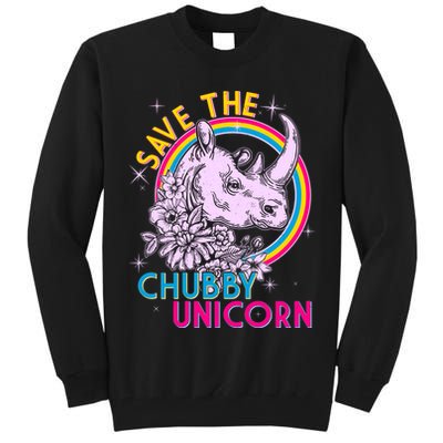 Retro Save the Chubby Unicorn Rhino Tall Sweatshirt
