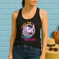 Retro Save the Chubby Unicorn Rhino Womens Tank Top