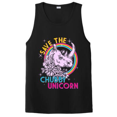Retro Save the Chubby Unicorn Rhino PosiCharge Competitor Tank