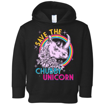 Retro Save the Chubby Unicorn Rhino Toddler Hoodie