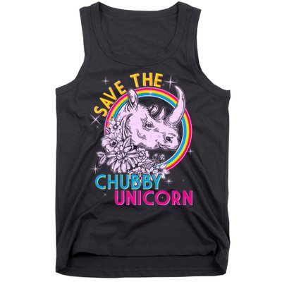 Retro Save the Chubby Unicorn Rhino Tank Top