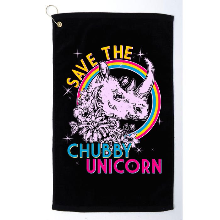 Retro Save the Chubby Unicorn Rhino Golf Towel