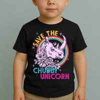 Retro Save the Chubby Unicorn Rhino Toddler T-Shirt
