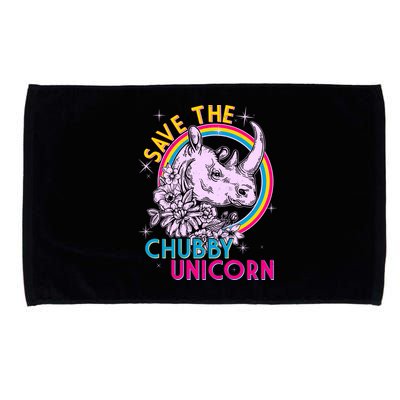 Retro Save the Chubby Unicorn Rhino Microfiber Hand Towel