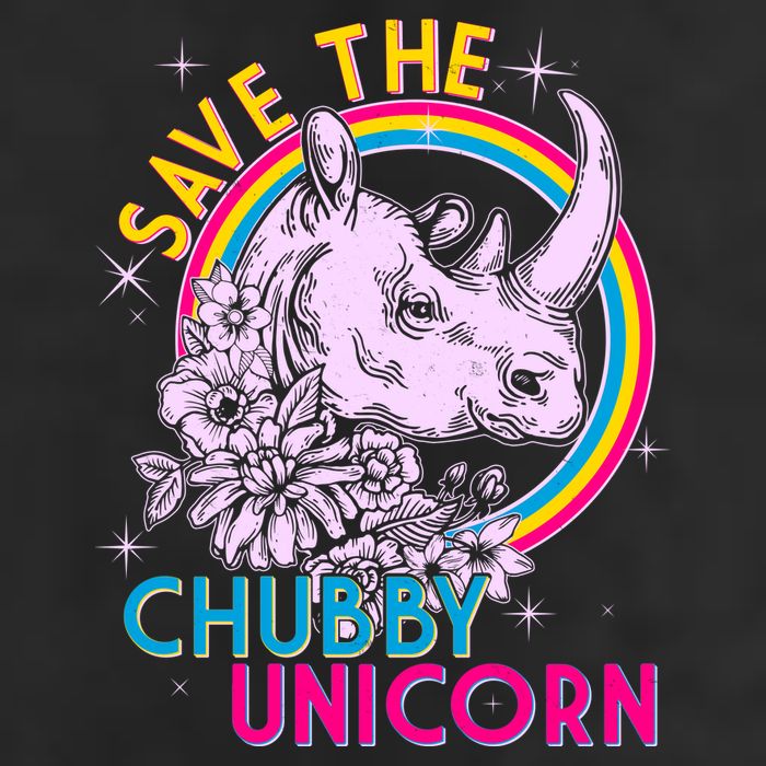 Retro Save the Chubby Unicorn Rhino Microfiber Hand Towel