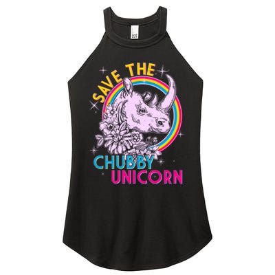 Retro Save the Chubby Unicorn Rhino Women's Perfect Tri Rocker Tank