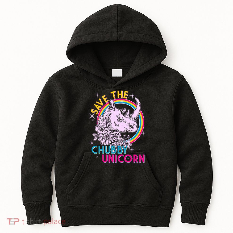 Retro Save the Chubby Unicorn Rhino Kids Hoodie