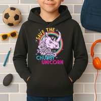 Retro Save the Chubby Unicorn Rhino Kids Hoodie