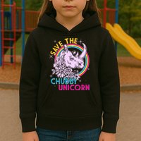 Retro Save the Chubby Unicorn Rhino Kids Hoodie