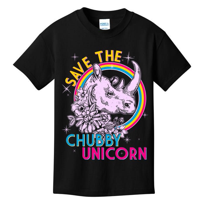 Retro Save the Chubby Unicorn Rhino Kids T-Shirt