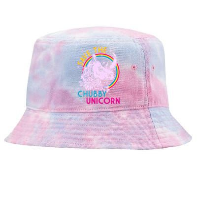 Retro Save the Chubby Unicorn Rhino Tie-Dyed Bucket Hat