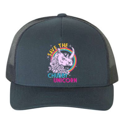 Retro Save the Chubby Unicorn Rhino Yupoong Adult 5-Panel Trucker Hat