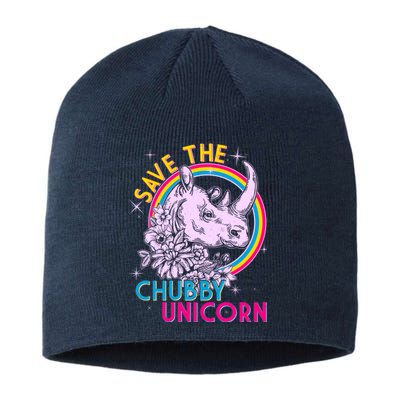 Retro Save the Chubby Unicorn Rhino Sustainable Beanie