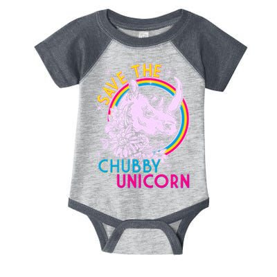 Retro Save the Chubby Unicorn Rhino Infant Baby Jersey Bodysuit