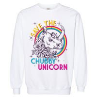 Retro Save the Chubby Unicorn Rhino Garment-Dyed Sweatshirt