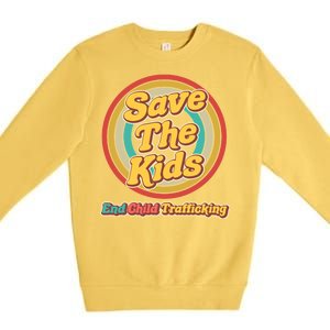 Retro Save The Kids End Child Trafficking Premium Crewneck Sweatshirt