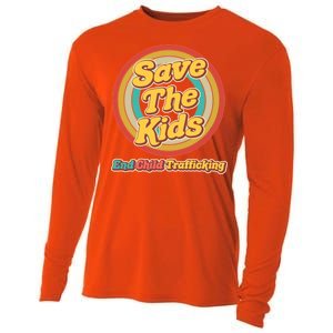 Retro Save The Kids End Child Trafficking Cooling Performance Long Sleeve Crew