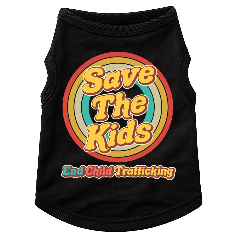Retro Save The Kids End Child Trafficking Doggie Tank