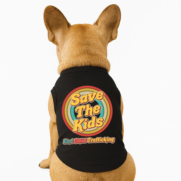 Retro Save The Kids End Child Trafficking Doggie Tank