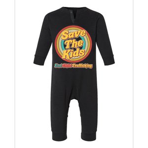 Retro Save The Kids End Child Trafficking Infant Fleece One Piece