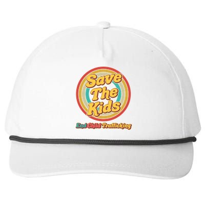 Retro Save The Kids End Child Trafficking Snapback Five-Panel Rope Hat