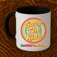 Retro Save The Kids End Child Trafficking Mug