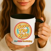 Retro Save The Kids End Child Trafficking Mug