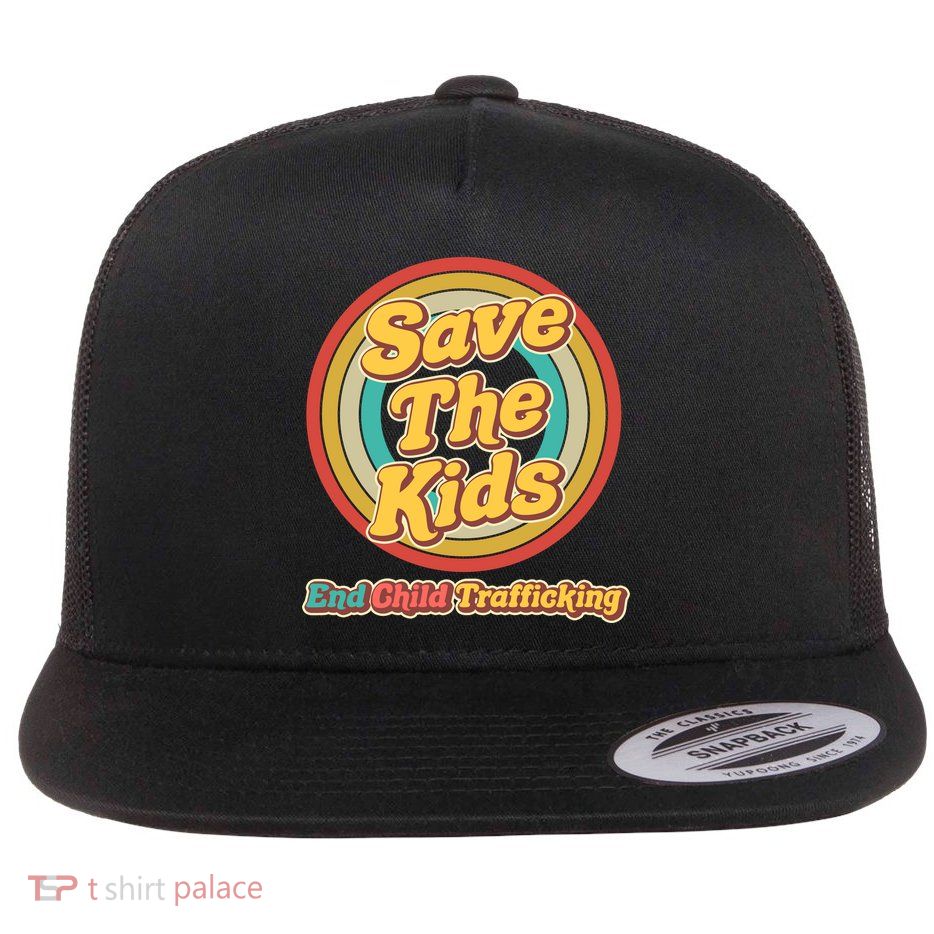 Retro Save The Kids End Child Trafficking Flatbill Hat
