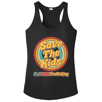 Retro Save The Kids End Child Trafficking Ladies PosiCharge Competitor Racerback Tank