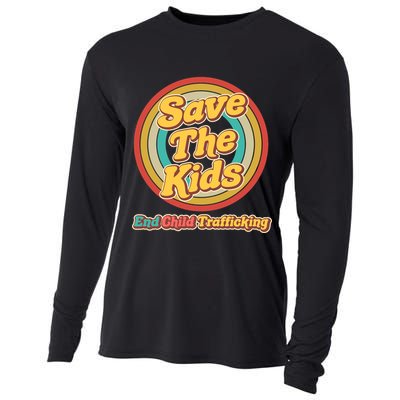Retro Save The Kids End Child Trafficking Cooling Performance Long Sleeve Crew